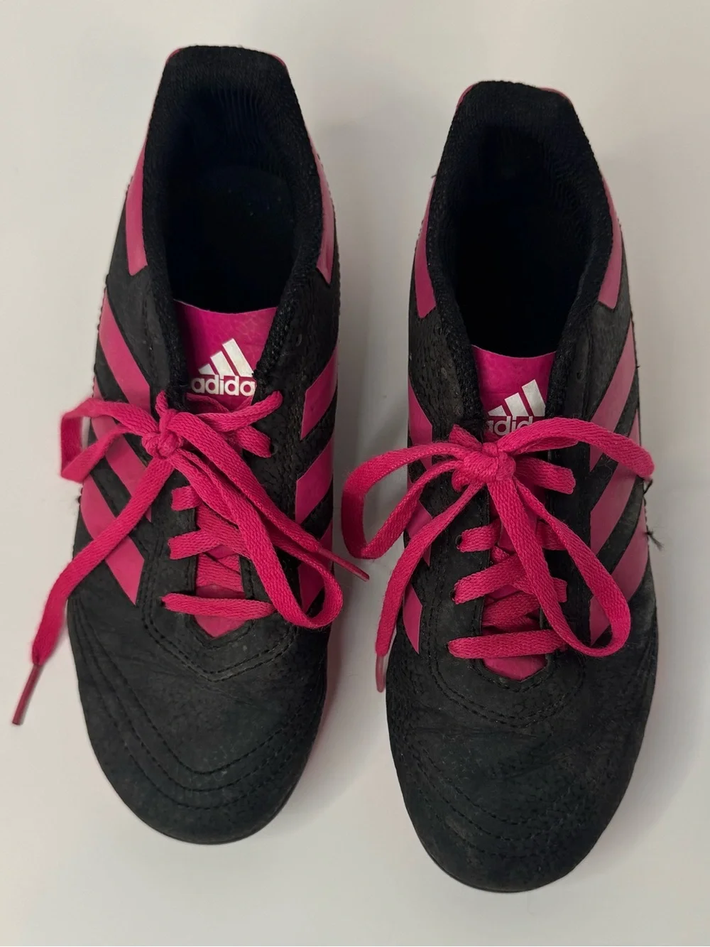 adidas Black and Pink Soccer Youth Cleats